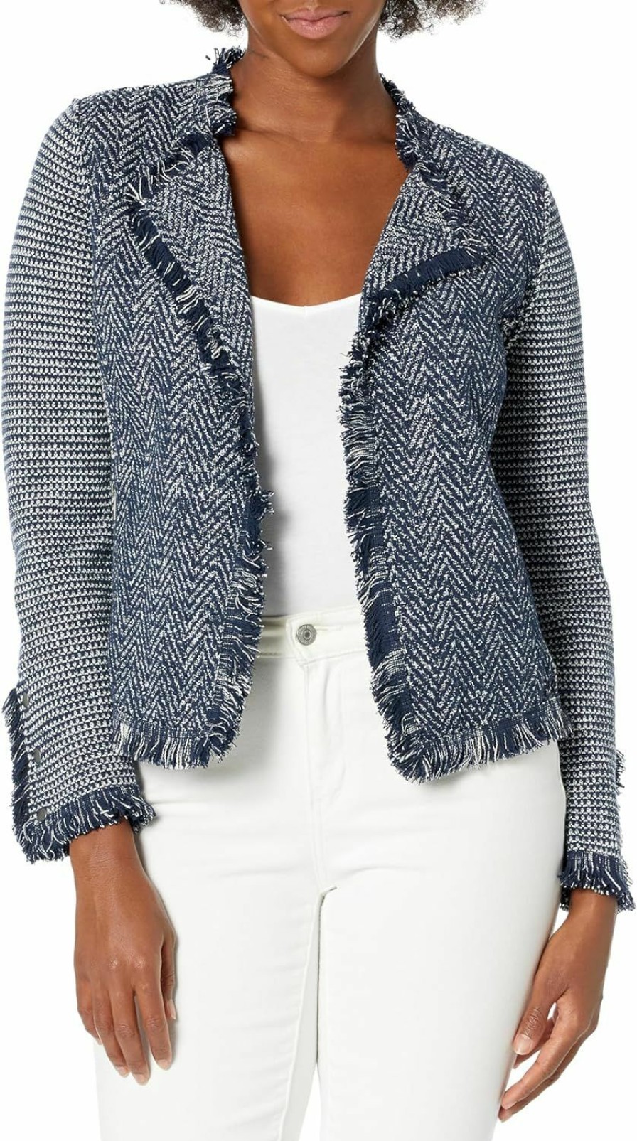 NIC+ZOE Nic+Zoe Women'S Fringe Mix Knit Jacket | Coats, Jackets & Vests