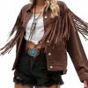 Vetinee Vetinee Denim Jacket For Women Fringe Trucker Jean Jacket Distressed Western Cowgirl Shacket Jackets Coachella Festival | Coats, Jackets & Vests