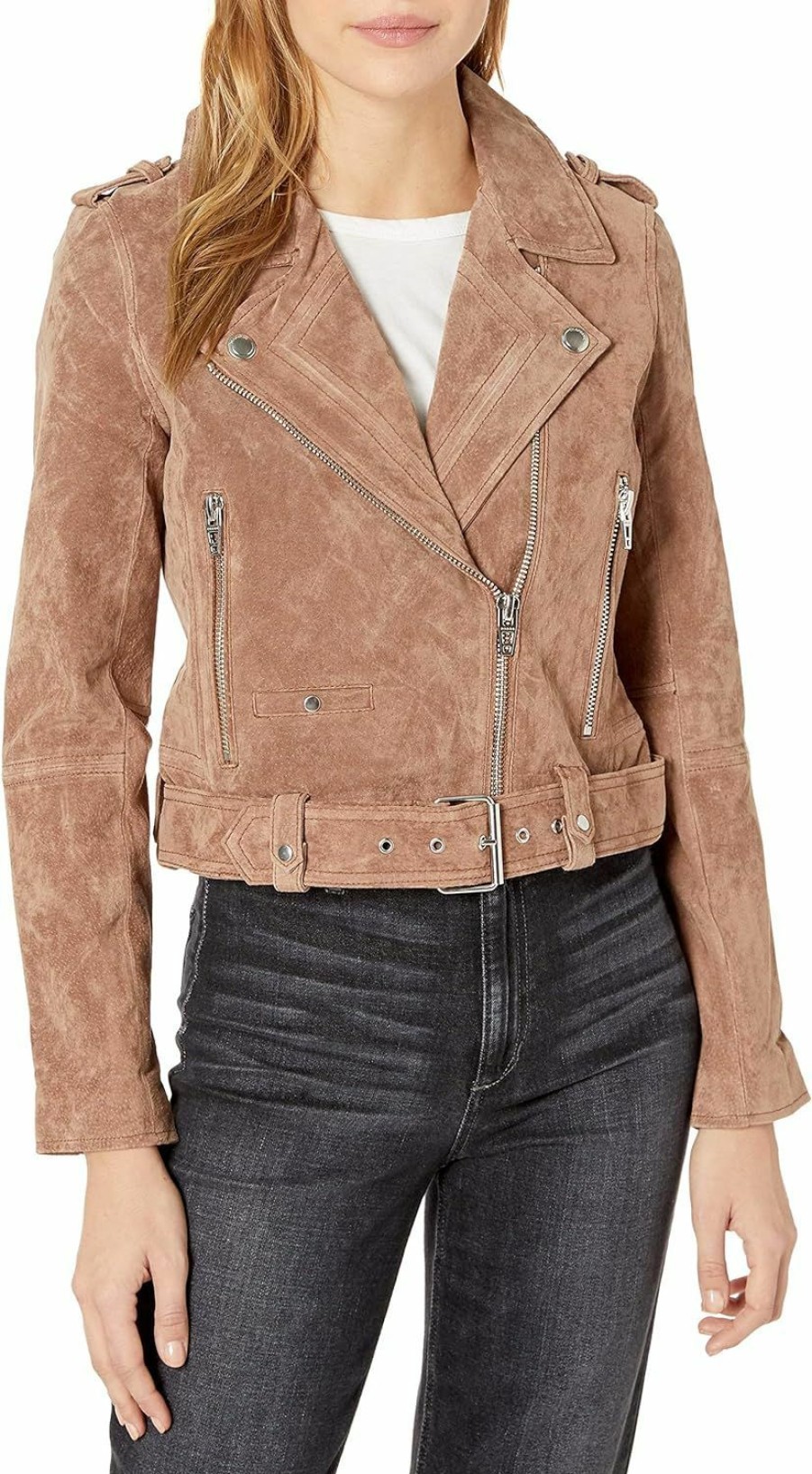 [BLANKNYC] [Blanknyc] Womens Luxury Clothing Cropped Suede Leather Motorcycle Jackets, Comfortable & Stylish Coats | Coats, Jackets & Vests