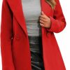 Springrain Springrain Women'S Wool Pea Coat Notched Collar Double Breasted Midi Long Trench Coat Outwear | Coats, Jackets & Vests