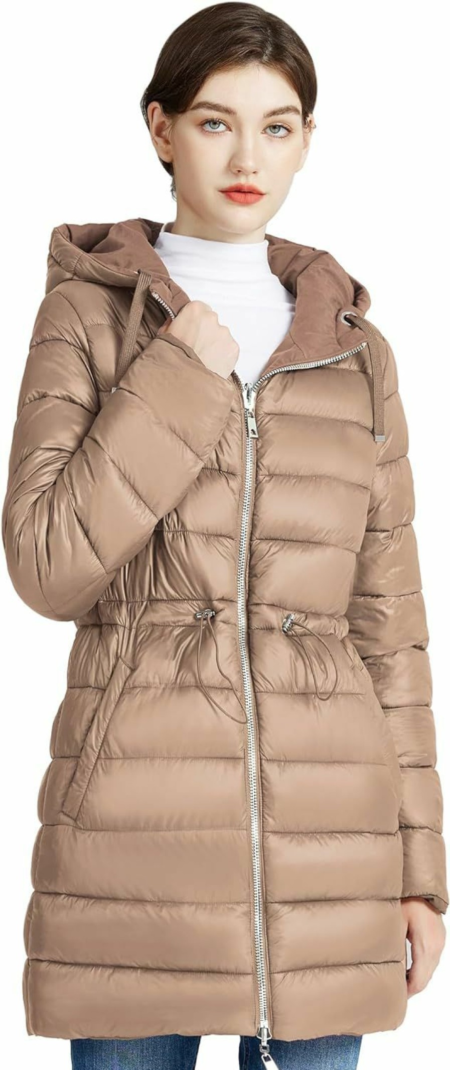 ROYAL MATRIX Royal Matrix Women'S Packable Puffer Jacket - Lightweight Winter Warm Long Quilted Puffer Coat With Detachable Hood | Coats, Jackets & Vests