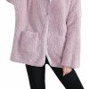 Loungees Women'S Lilac/Ivory Sherpa Plush Reversible Button Front Bed Jacket | Coats, Jackets & Vests