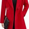 Tanming Tanming Womens Elegant Notched Collar Button Wool Blend Solid Long Pea Coat Overcoat | Coats, Jackets & Vests