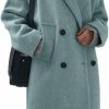 chouyatou Chouyatou Women'S Casual Notch Lapel Double Breasted Warm Pea Coat Overcoat | Coats, Jackets & Vests