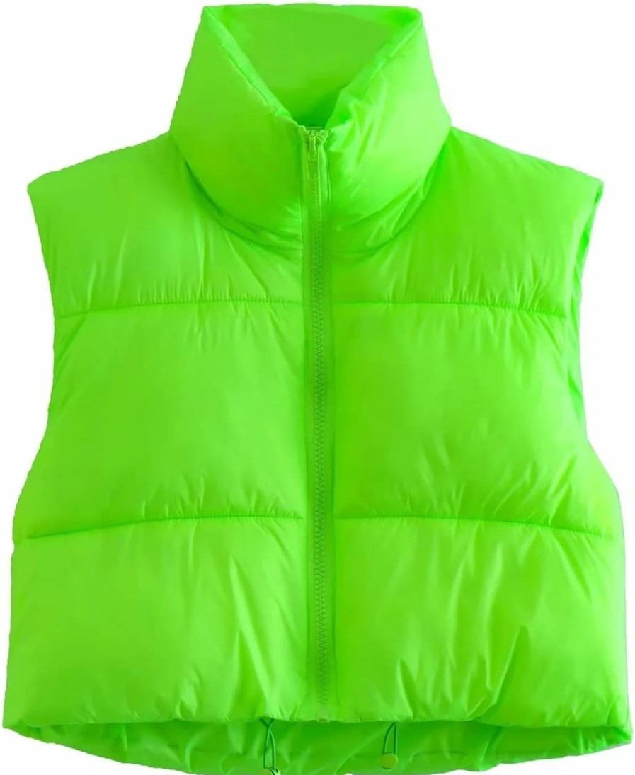 Lerzyoky Women'S Winter Crop Vest Puffer Waistcoat Lightweight Sleeveless Quilted Jacket Coat Soft Outerwear | Coats, Jackets & Vests