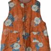 NFYM Nfym Womens Thin Quilted Lightweight Vest Cotton Linen Printed Spring Vintage Padded Outwear | Coats, Jackets & Vests