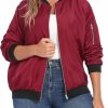 IN'VOLAND In'Voland Womens Jacket Plus Size Bomber Jackets Lightweight With Pockets Zip Up Quilted Casual Coat Outwear | Coats, Jackets & Vests