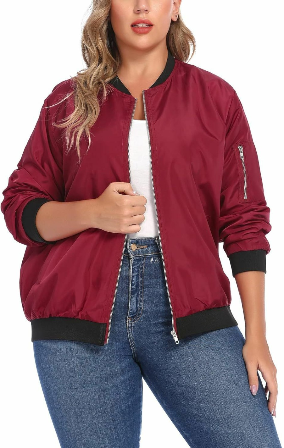 IN'VOLAND In'Voland Womens Jacket Plus Size Bomber Jackets Lightweight With Pockets Zip Up Quilted Casual Coat Outwear | Coats, Jackets & Vests