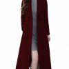 chouyatou Chouyatou Women'S Chic Shawl Collar Work Double Breasted Maxi Long Wool Pea Coat | Coats, Jackets & Vests