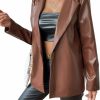 MakeMeChic Makemechic Women'S Faux Leather Blazer Jacket Lapel Collar Pleather Coat Outerwear | Coats, Jackets & Vests