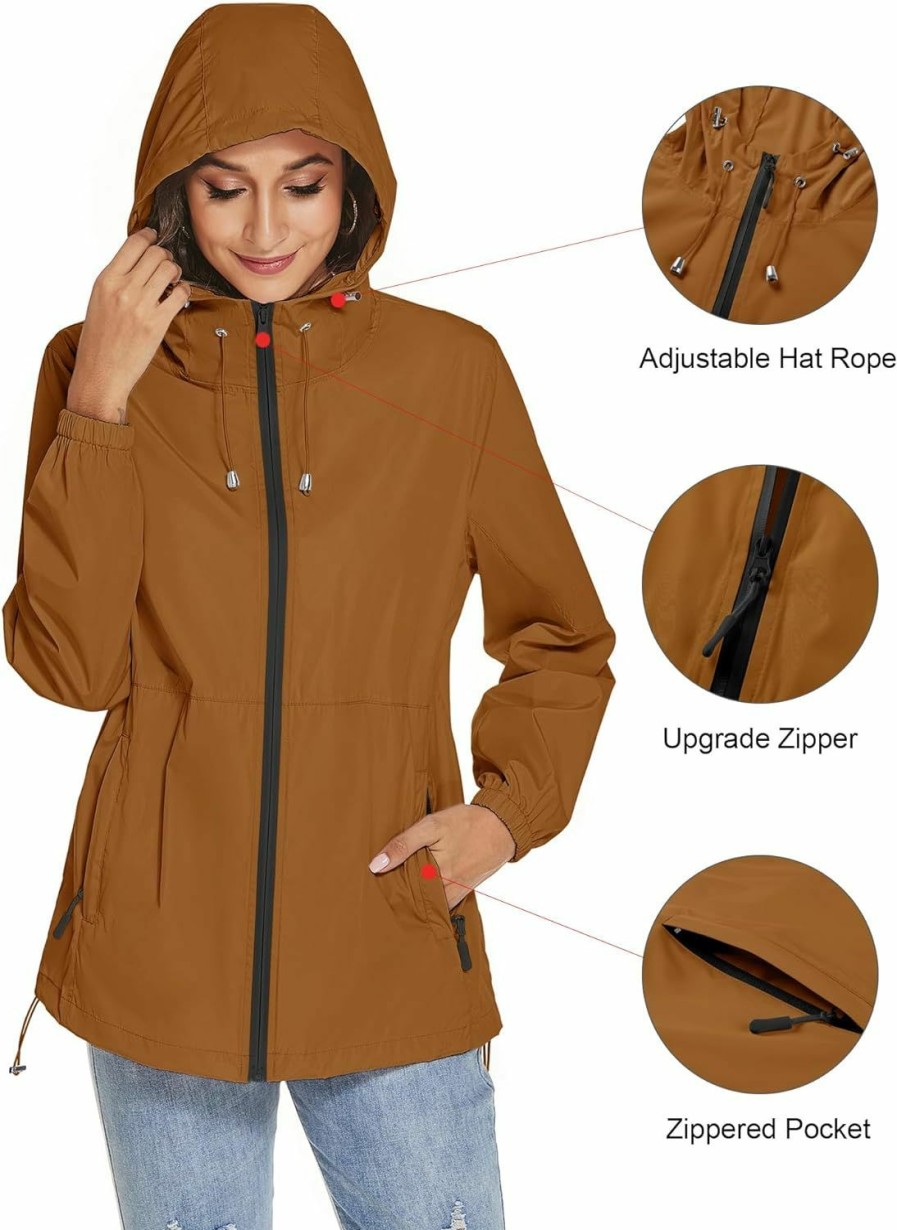 TCOT Tcot Womens Rain Jackets Waterproof Windbreaker Jackets Lightweight Portable Rain Coat | Coats, Jackets & Vests