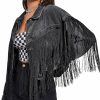 Verdusa Verdusa Women'S Button Front Fringe Trim Long Sleeve Drop Shoulder Denim Jacket | Coats, Jackets & Vests