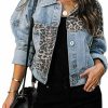 LAVIQK Women'S Jean Denim Jacket Classic Trucker Shacket Button Up Frayed Cropped Loose Coats | Coats, Jackets & Vests