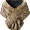 Caracilia Caracilia Women Luxury Faux Fur Coat Jackets Wrap Cape Shawl For Wedding Party | Coats, Jackets & Vests