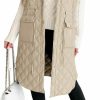 Tankaneo Tankaneo Women'S Long Puffer Vest Sleeveless Hood Quilted Winter Outwear Warm Jackets Coats | Coats, Jackets & Vests