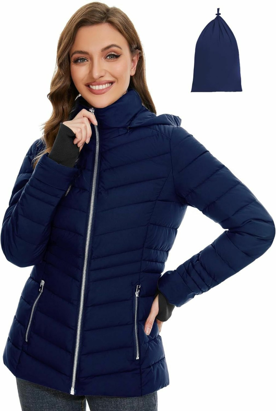 ANOTHER CHOICE Another Choice Women Packable Puffer Coat With Detachable Hood Lightweiht Puffer Jacket | Coats, Jackets & Vests