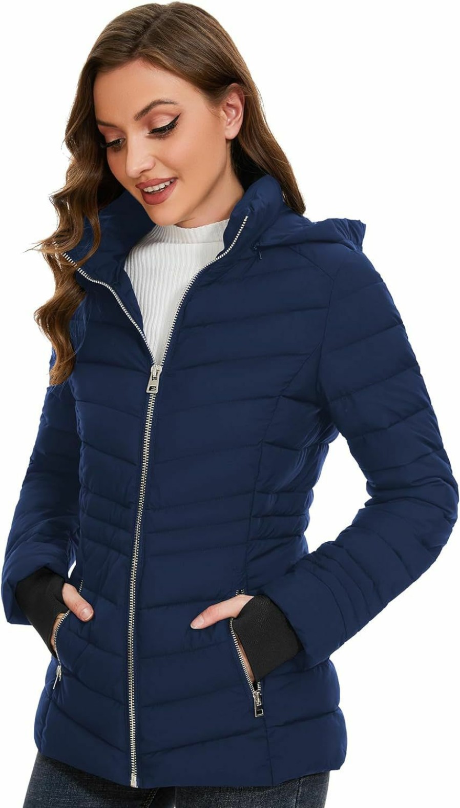 ANOTHER CHOICE Another Choice Women Packable Puffer Coat With Detachable Hood Lightweiht Puffer Jacket | Coats, Jackets & Vests