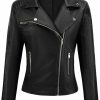 URBEST Urbest Women'S Faux Leather Jacket Black Motorcycle Moto Biker Short Coat | Coats, Jackets & Vests