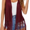 Dokotoo Dokotoo Womens Fringe Vest 70S Hippie Costume Sleeveless Cowgirl Western Faux Suede Tassel Leather Outerwear | Coats, Jackets & Vests