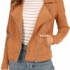 KIRUNDO Kirundo Womens Faux Suede Jacket 2024 Fall Winter Clothes Casual Zipper Cropped Coat Bomber Biker Moto Jackets Outwear | Coats, Jackets & Vests