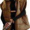 Vimyig Women'S Winter Crop Puffer Vest Lightweight Warm Flysleeve Stand Collar Padded Puffy Jackets Coats With Pockets | Coats, Jackets & Vests