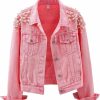 Kedera Kedera Women'S Embroidered Rivet Pearl Short Denim Jacket Coat | Coats, Jackets & Vests