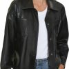 Fahsyee Fahsyee Women Faux Leather Shacket Moto Biker Shirts Loose Fit Blazer Long Sleeves Button Casual Jacket Plus Size S-Xxl | Coats, Jackets & Vests