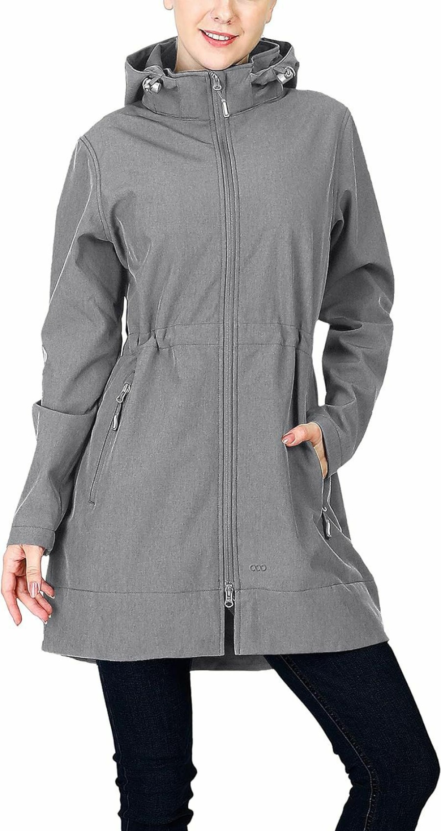 33,000ft 33,000Ft Women'S Waterproof Softshell Long Rain Jacket With Hood Fleece Lined Windproof Windbreaker | Coats, Jackets & Vests