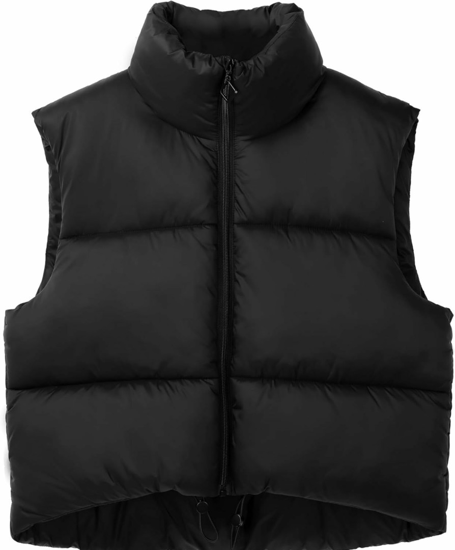 lara&missy Lara&Missy Women'S Cropped Puffer Vest Winter Sleeveless Warm Padded Outerwear Crop Puffy Vest | Coats, Jackets & Vests