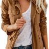 chouyatou Chouyatou Women'S Fall Stand Collar Zip Up Military Cotton Utility Safari Jacket | Coats, Jackets & Vests