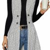 Floerns Floerns Women'S Plaid Print Button Front Sleeveless Lapel Collar Blazer Jacket | Coats, Jackets & Vests