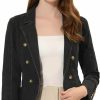 Allegra K Allegra K Jean Blazer For Women'S Lapel Notch Collar Long Sleeve Denim Jacket | Coats, Jackets & Vests