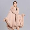 Old DIrd Old Dird Elegant Faux Fox Fur Collar Knitted Cardigan Shawl Bride Wedding Party Shawl Cloak Coat | Coats, Jackets & Vests