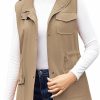 Beyove Beyove Womens Lightweight Sleeveless Military Anorak Cargo Vest No Hood | Coats, Jackets & Vests