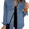 luvamia Luvamia 2024 Jean Jackets For Women Fashion Oversized Button Down Denim Jacket Western Fall Shacket Jacket With Pockets | Coats, Jackets & Vests