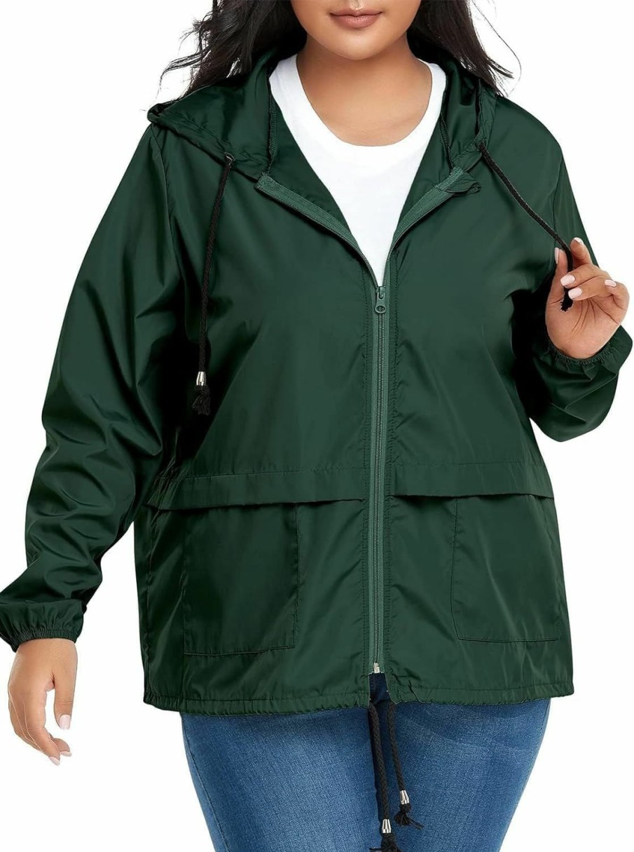 Century Star Century Star Plus Size Rain Jackets For Women Waterproof Windbreaker Jacket Women'S Raincoats With Hood Lightweight Packable | Coats, Jackets & Vests