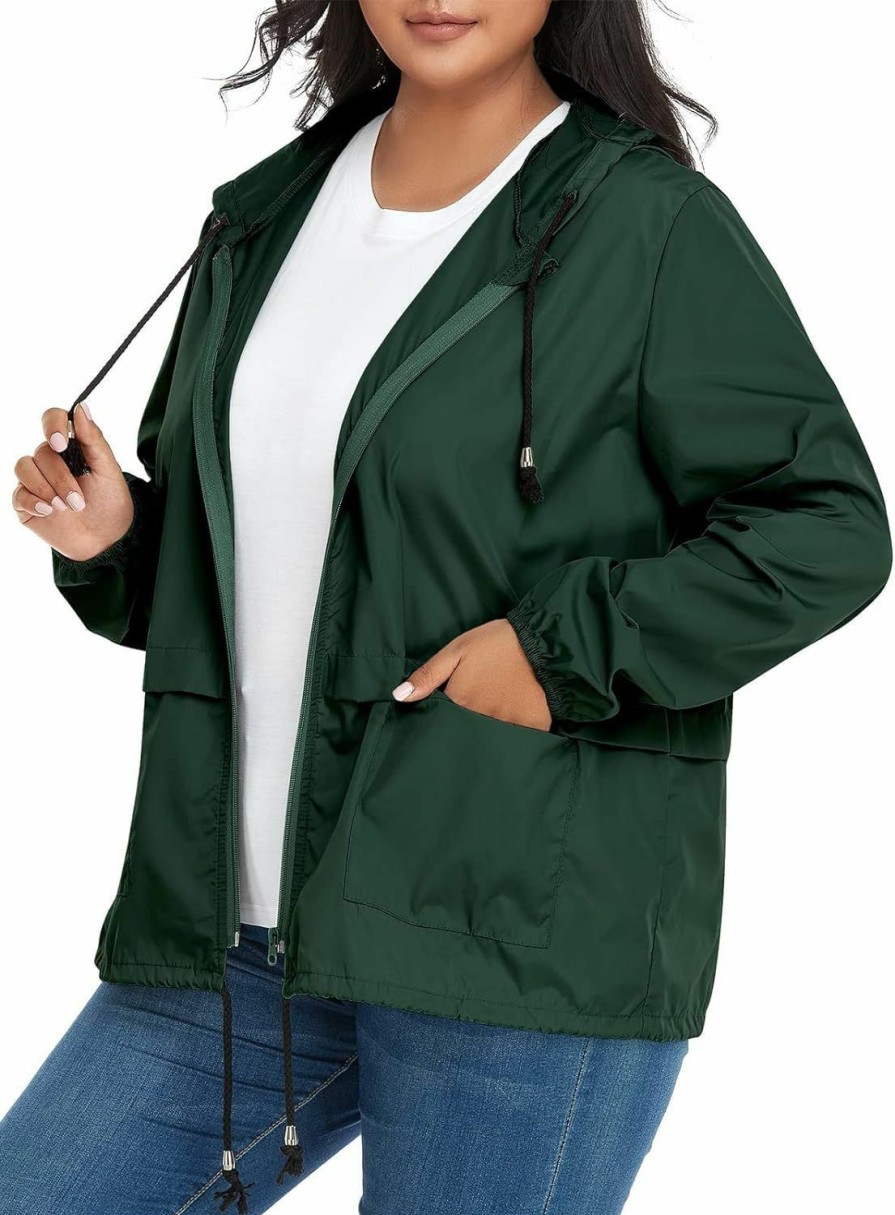 Century Star Century Star Plus Size Rain Jackets For Women Waterproof Windbreaker Jacket Women'S Raincoats With Hood Lightweight Packable | Coats, Jackets & Vests