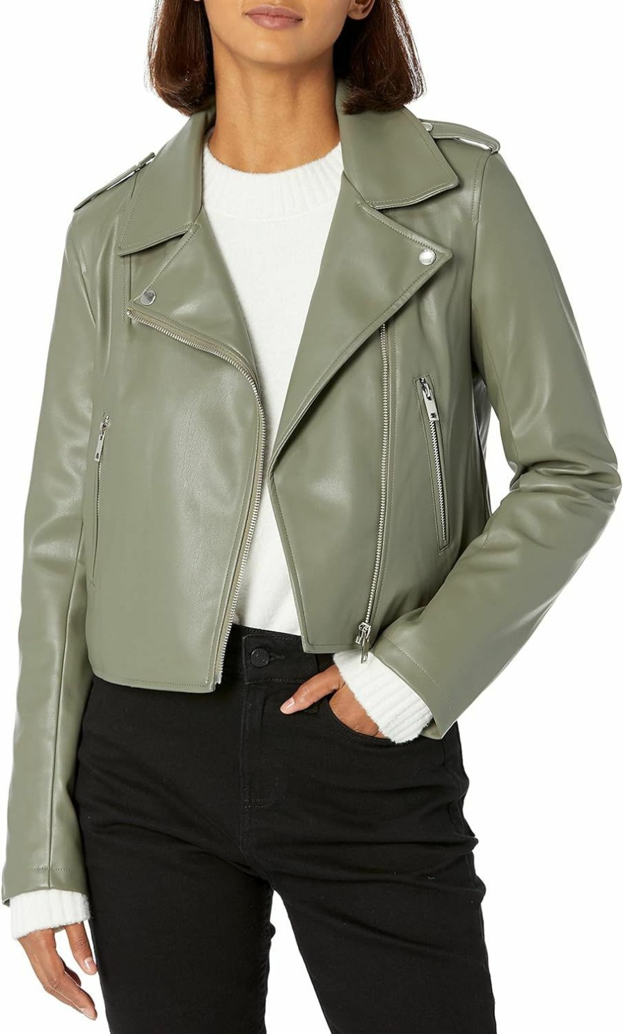 The Drop The Drop Women'S Heather Faux Leather Moto Jacket | Coats, Jackets & Vests