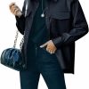 FERNGIRL Womens Button Front Faux Pu Leather Jacket Shacket Casual Shirt Long Sleeve Blazer Coat With Bust Pocket | Coats, Jackets & Vests