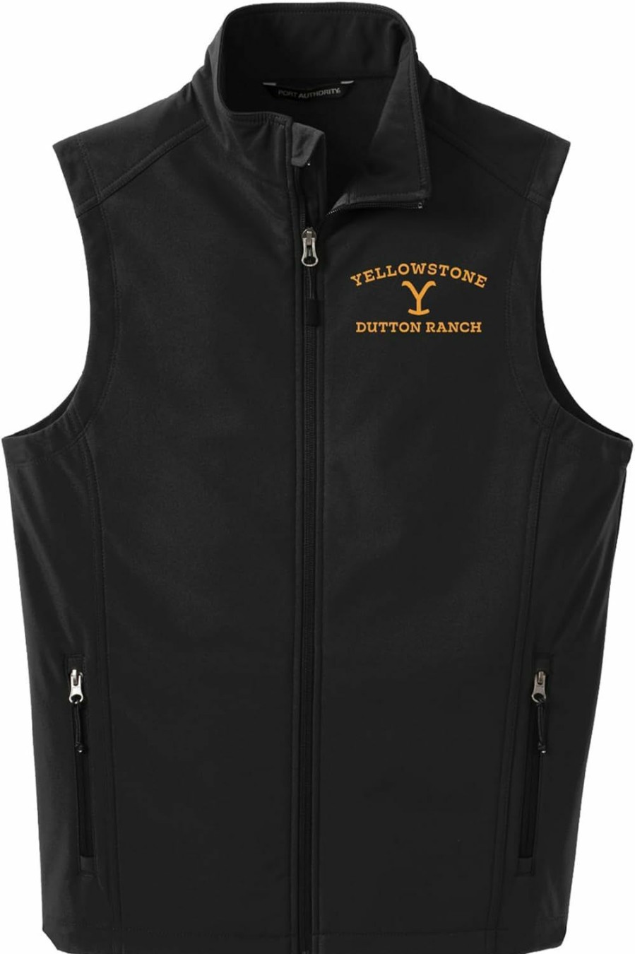 PARAMOUNT NETWORK Paramount Network Yellowstone Dutton Ranch Logo Core Soft Shell Vest (Medium) Officially Licensed | Coats, Jackets & Vests