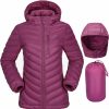 CAMEL CROWN Camel Crown Women'S Hooded Down Jackets Quilted Lightweight Puffer Coat Packable Jacket Outerwear With Chest Pocket | Coats, Jackets & Vests