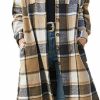 PUWEI Puwei Women'S Casual Lapel Button Down Long Plaid Shirt Coat Tartan Shacket Jacket | Coats, Jackets & Vests