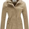 WenVen Wenven Women'S Casual Military Jacket Cotton Stand Collar Utility Anorak Coat | Coats, Jackets & Vests