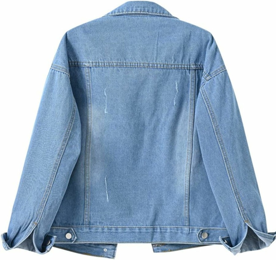 LifeShe Lifeshe Women'S Basic Button Down Denim Jean Jacket Coat | Coats, Jackets & Vests