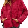 Aiopr Aiopr Women'S Oversized Lightweight Down Coat Long Sleeve Zip Packable Short Puffer Jackets | Coats, Jackets & Vests