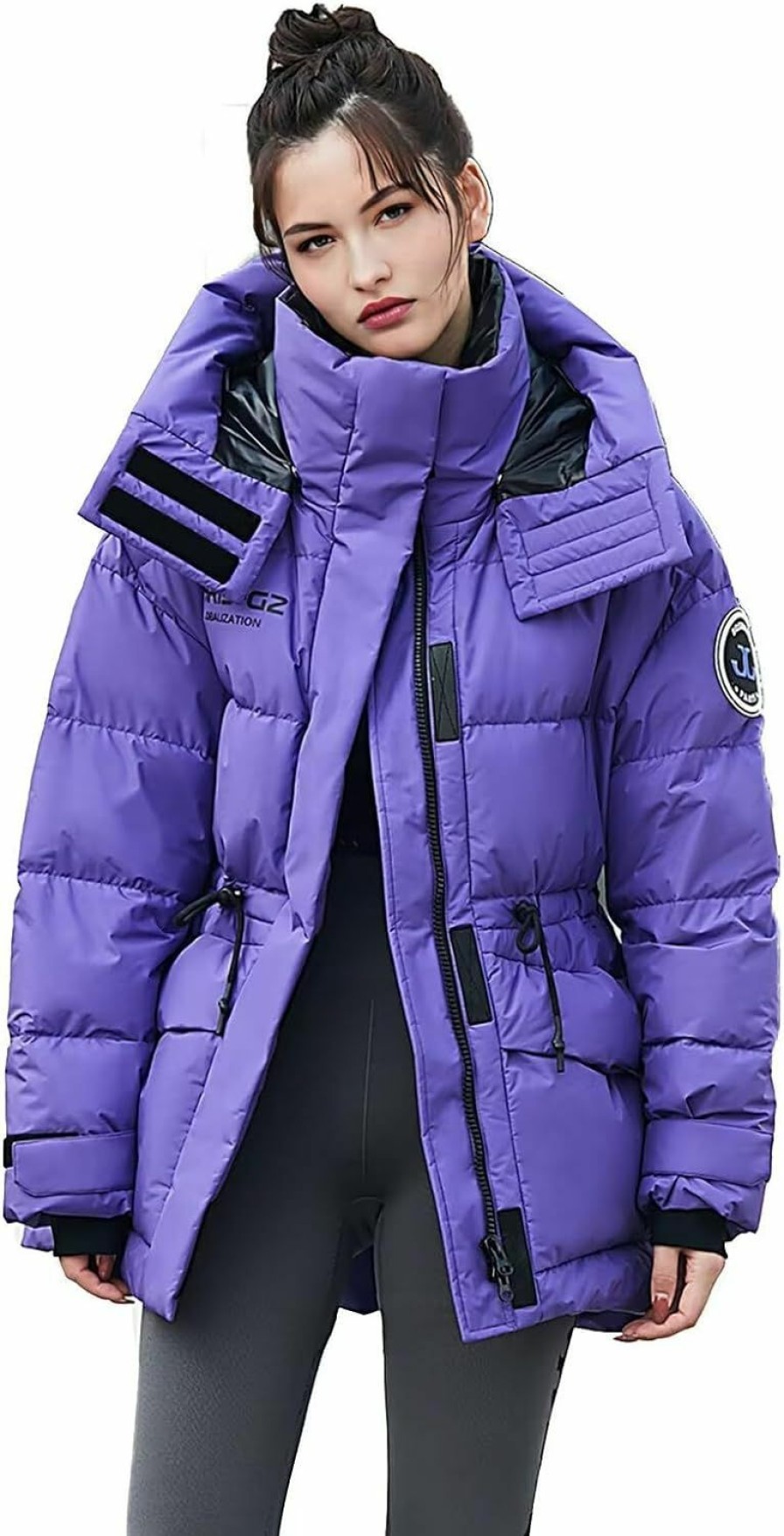 BOSIDENG Women'S Winter Down Jacket Removable Hood, Waisted Puffer Down Jacket Workwear Thickened Coat. | Coats, Jackets & Vests