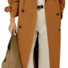 Farktop Farktop Womens Oversized Long Trench Coat Double Breasted Lapel Windproof Overcoat With Belt | Coats, Jackets & Vests