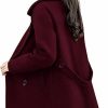 chouyatou Chouyatou Women'S Elegant Lapel Collar Double Breasted Wool Blend Pea Coat With Belt | Coats, Jackets & Vests