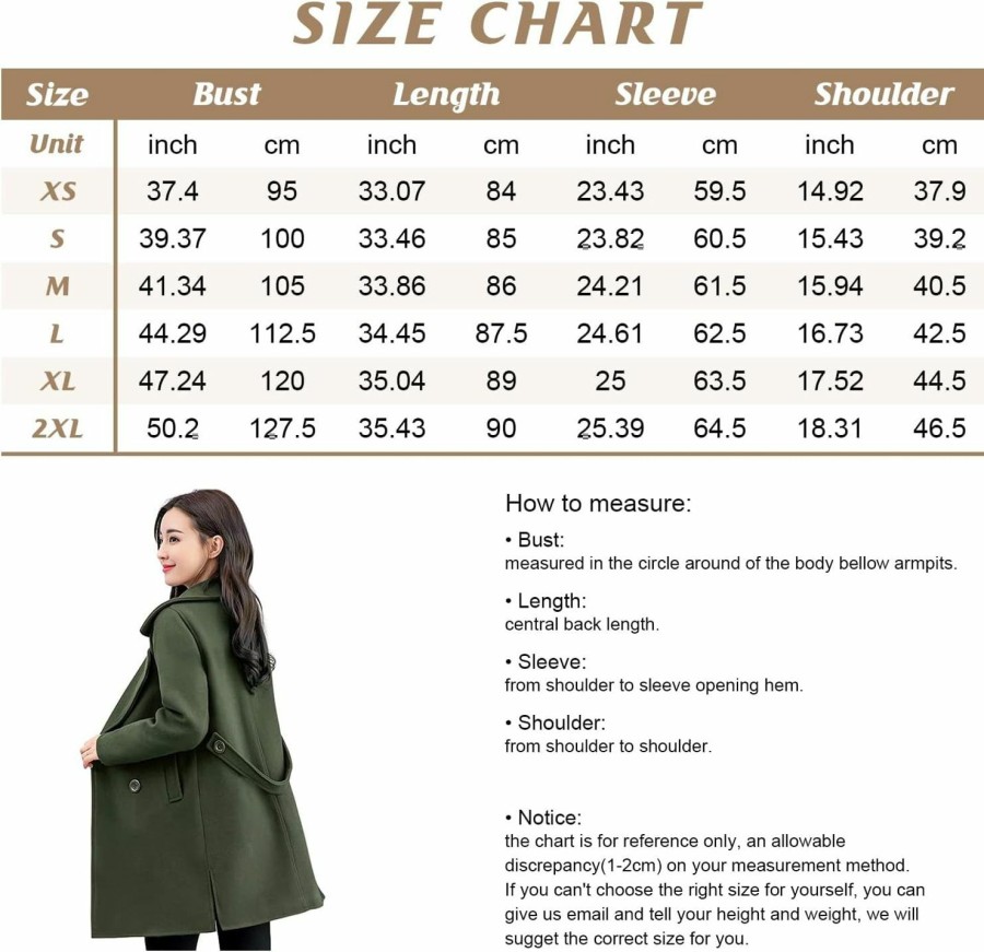 chouyatou Chouyatou Women'S Elegant Lapel Collar Double Breasted Wool Blend Pea Coat With Belt | Coats, Jackets & Vests