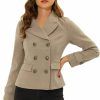 Allegra K Allegra K Women'S Notched Lapel Double Breasted Pea Coat | Coats, Jackets & Vests